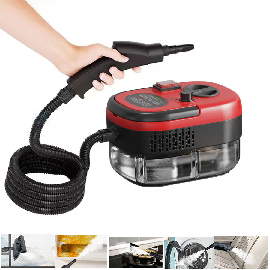 電気スチームクリーナー 2500W 高圧ポータブル洗浄機 ガラスブラシ付き カーシートスチーム 家庭用 キッチンフロア