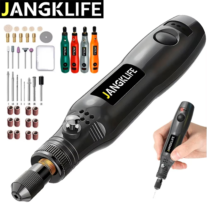 JANGKLIFE USB コードレスロータリーツールキット木工彫刻ペン DIY ジュエリー金属ガラスミニワイヤレスドリル