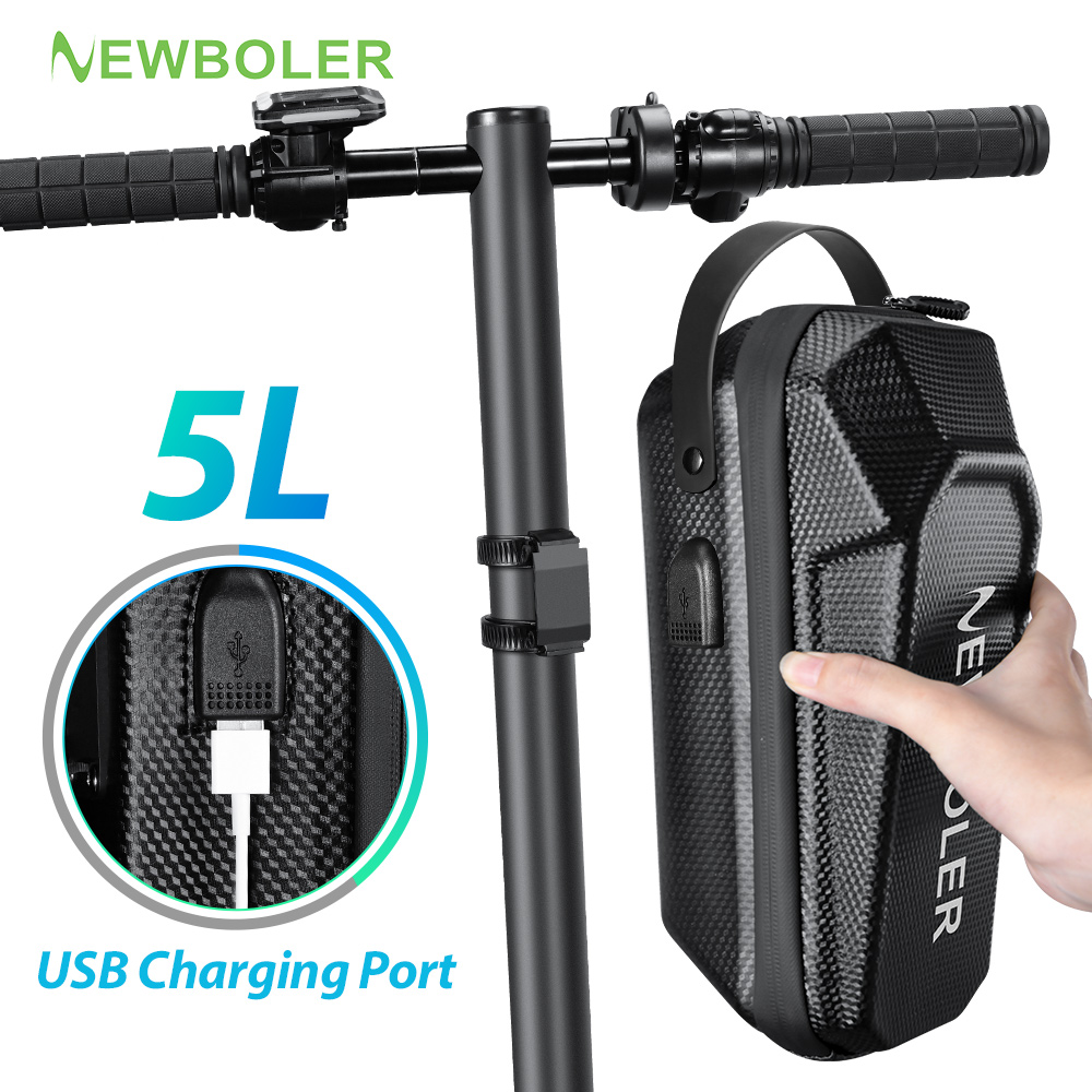 NEWBOLER 3L/5L 電動スクーターバッグアクセサリー電気自動車バッグ USB ポート防水スクーターフロントバッグバイクバッグ