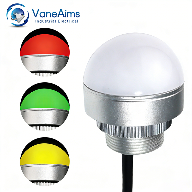 50 ミリメートル防水 LED 三色インジケータライト 12 V 24 V 半球警告信号ランプ赤緑黄ミニ産業信号