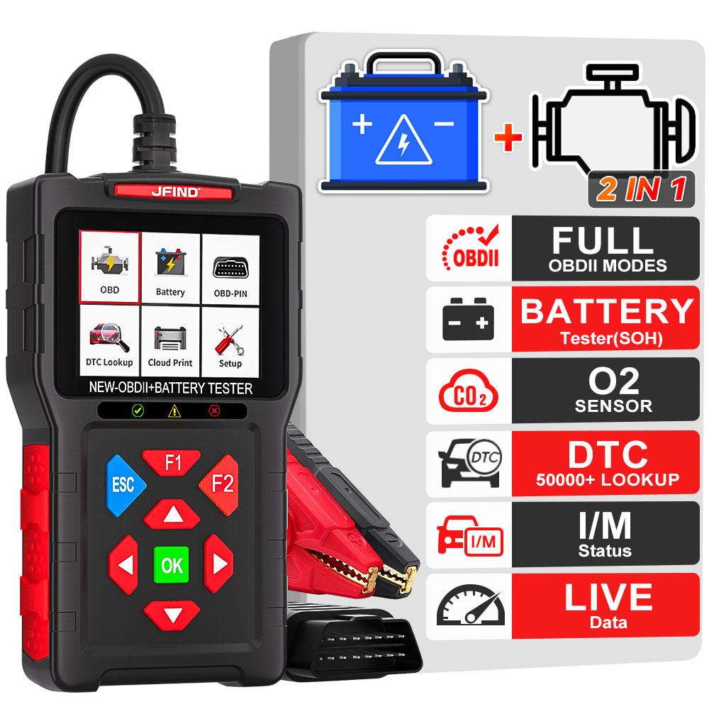 JFIND JF700 ウルトラ OBD2 エンジンスキャナコードリーダーバッテリースモッグテストフル OBD2 システムスキャン OBD PIN 診断ツール PK AD410 Pro