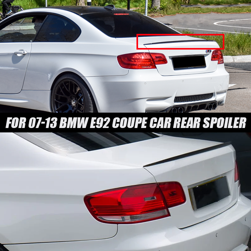 Bmw アクセサリー 3 シリーズ E92 328i 335i M3 スタイル 2007-2013 車のリアトランクスポイラーウイングブーツリップ光沢のある黒ゴム