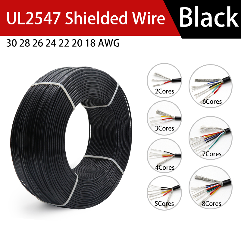 1 〜 20 メートルシールド線信号ケーブル 30 28 26 24 22 20 18 AWG チャンネルオーディオ 2 3 4 5 6 8 コア UL2547 ヘッドフォン銅制御線