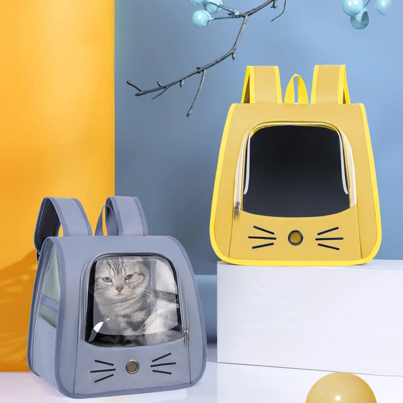 透明ペット猫キャリアバッグ換気猫バックパック屋外旅行バックパック通気性ポータブルショルダーバッグトラベルバッグ