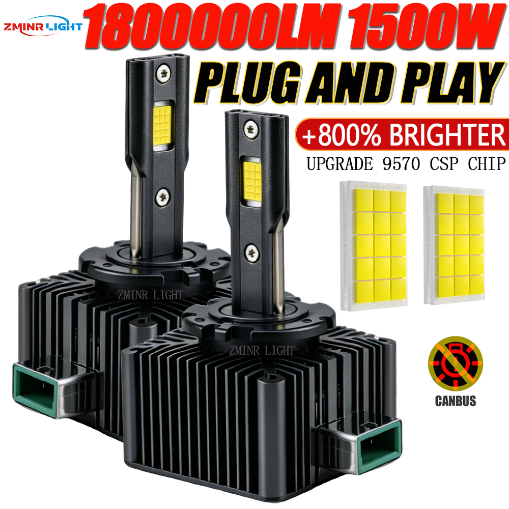 D1S D3S D2S D4S D8S LED 電球車のヘッドライト CANBUS 1800000LM 超高輝度ライト 1:1 直接交換キセノンヘッドランププラグ
