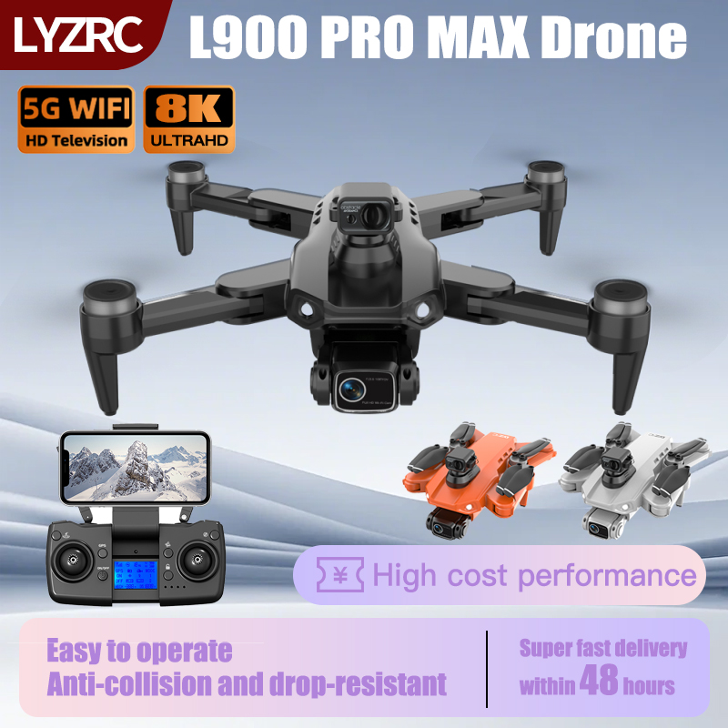 LYZRC L900 プロマックスレーザー障害物回避 GPS ドローン 8K プロフェッショナル HD カメラ 5G WIFI 折りたたみ式 Quadcopter ブラシレスモータードローン