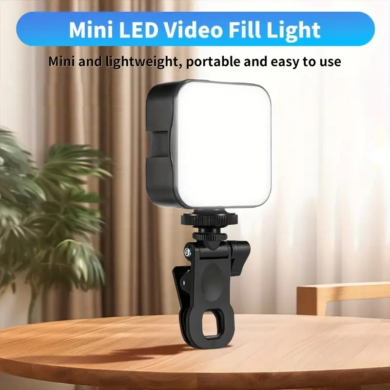 ポータブル LED Selfie フィルライト iPhone Samsung iPad 携帯電話ラップトップ用クリップリングフラッシュフィルランプ写真ビデオ写真ランプ