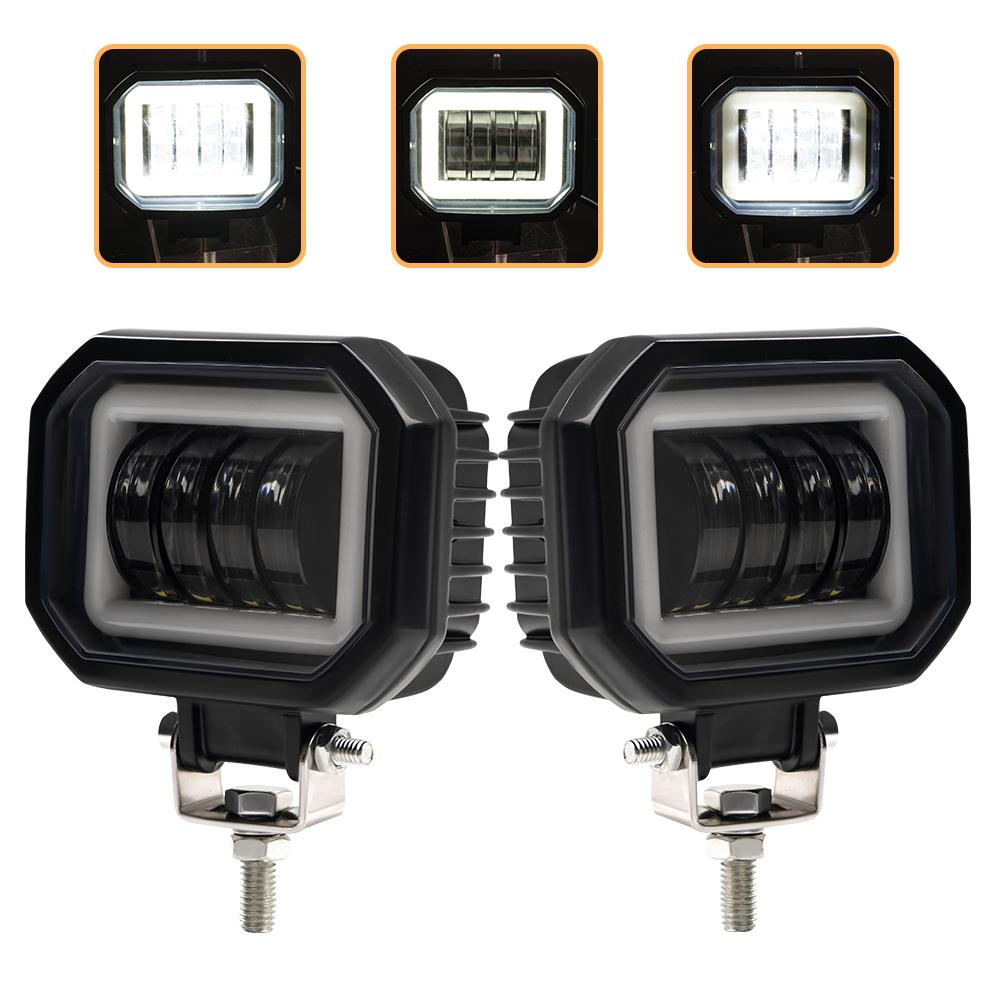 4 インチ LED エンジェルアイワークライト 12V 24V アンバースポットビームポッドドライビングライト車トラックオフロード ATV SUV UTV ボートトラクター用