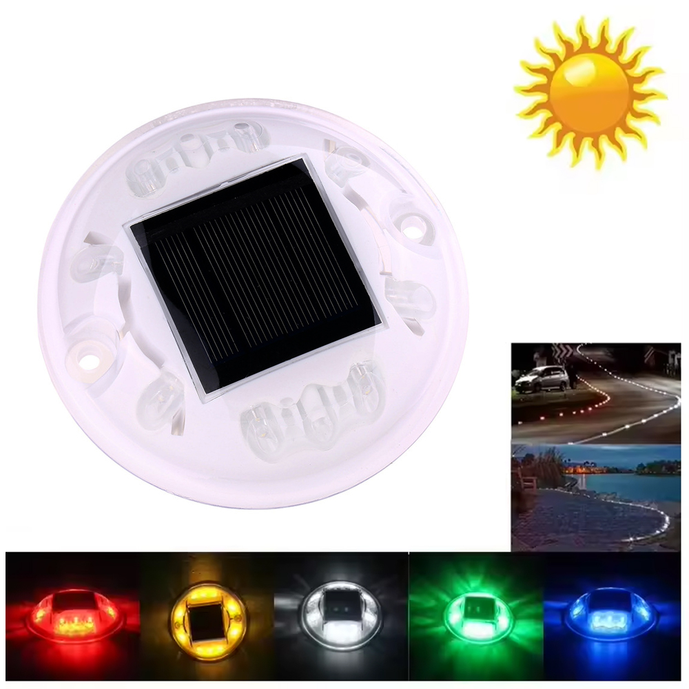 ソーラーロードスタッド 10 LED ラウンド隆起 PC プラスチック点滅キャットアイ点滅舗装マーカーデッキドックステップフロアライト道路用