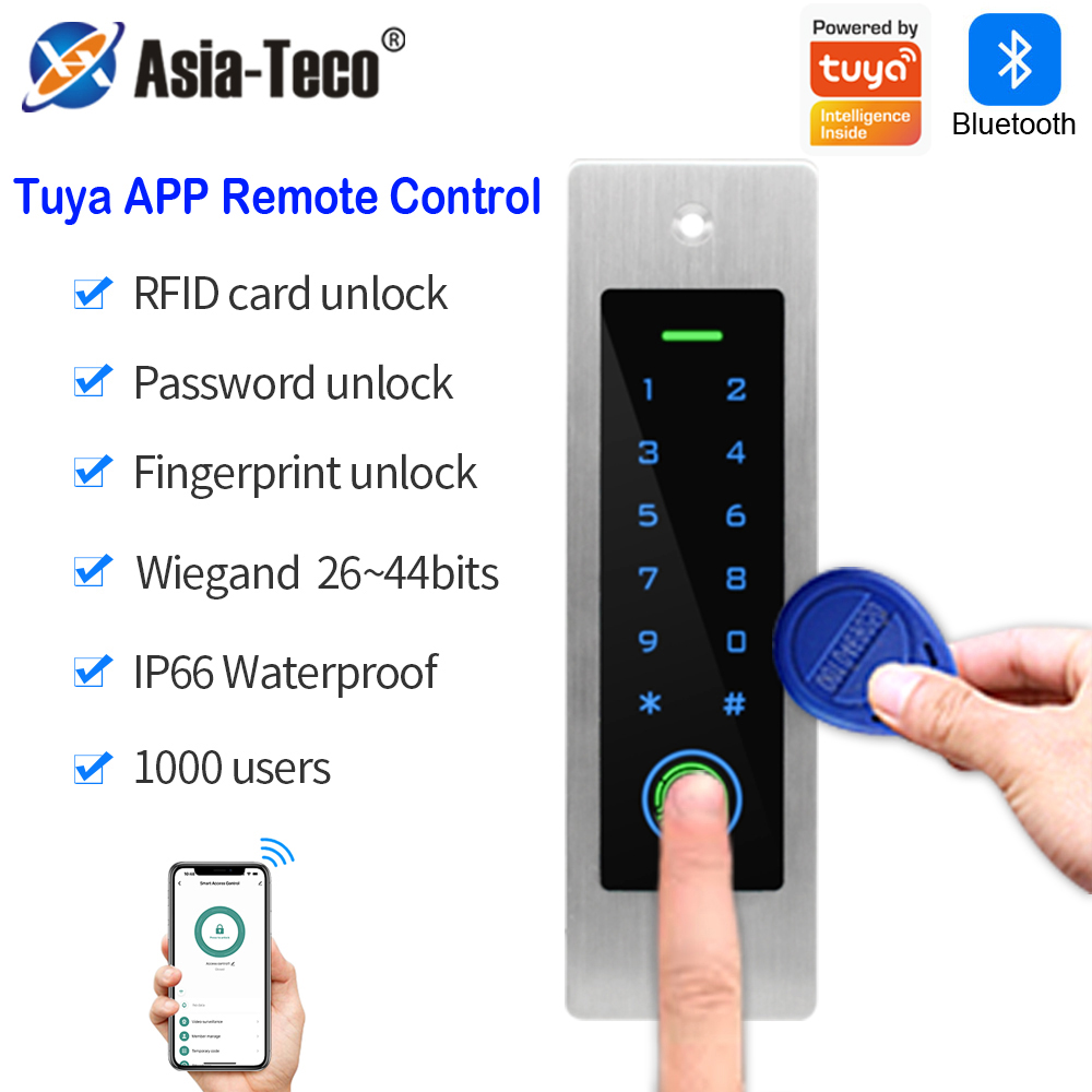 防水サポート tuya アプリ金属生体認証指紋アクセス制御システム埋め込み型ウォールマウント商用セキュリティキーパッド