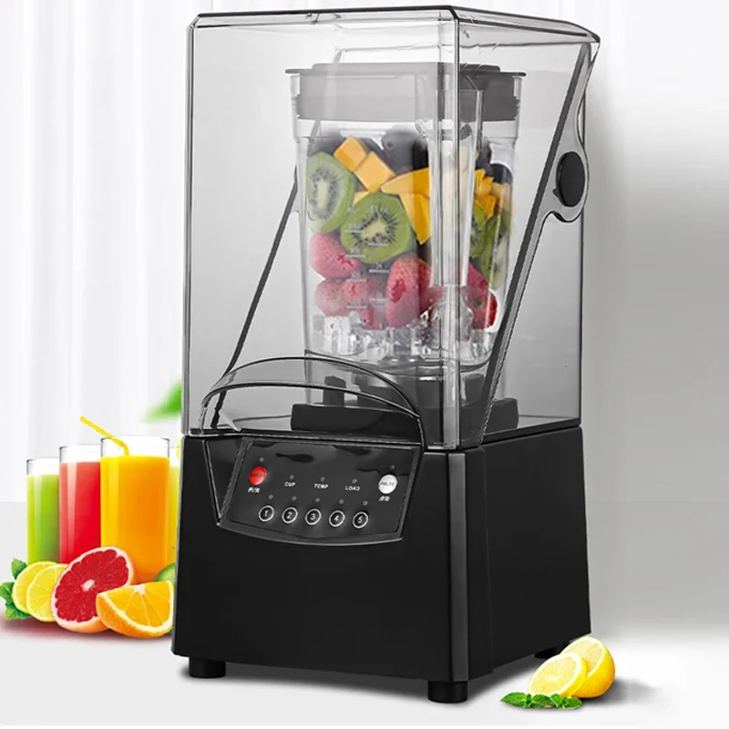 業務用防音フードプロセッサー、サイレントブレンダー、ミルクティーショップ用カバー付き製氷機、アイスクラッシャー、ジューサー
