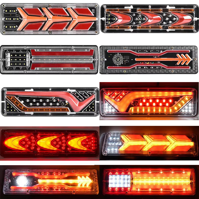 JVISUAL 12V/24V 車のトレーラートラックテールライト車 LED リアテールライトランニングターンシグナルリアランプトラックバステールライト部品