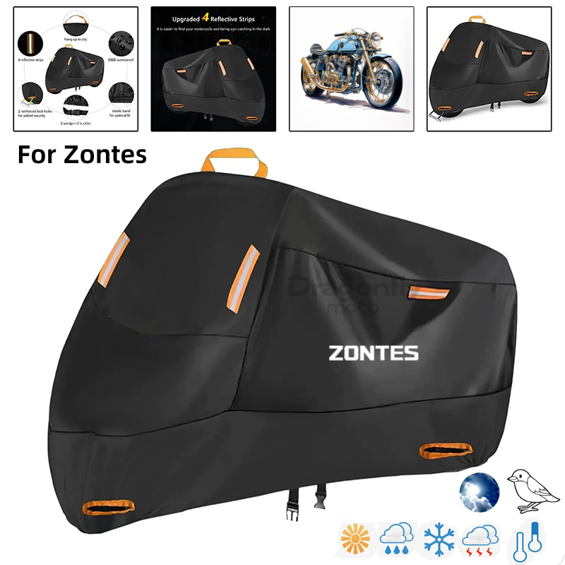 Zontes ロゴオートバイカバー防水屋外スクーター UV プロテクターレインカバー Zontes G1 125 ZT125 G1 ZT125U ZT 125 U ZT 31