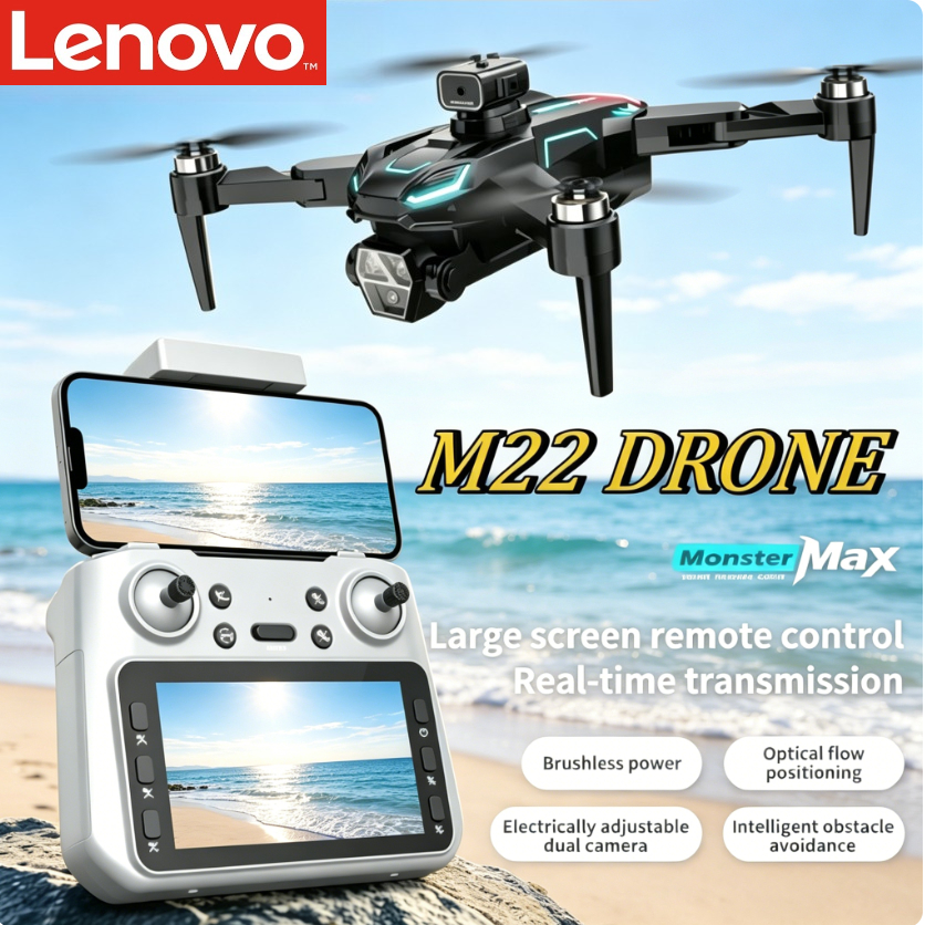 レノボ M22 ドローン 8K HD 写真 5G WiFi FPV ブラシレスモーター オプティカルフロー ESC 長時間耐久性 スクリーンコントローラー付き クアッドコプター