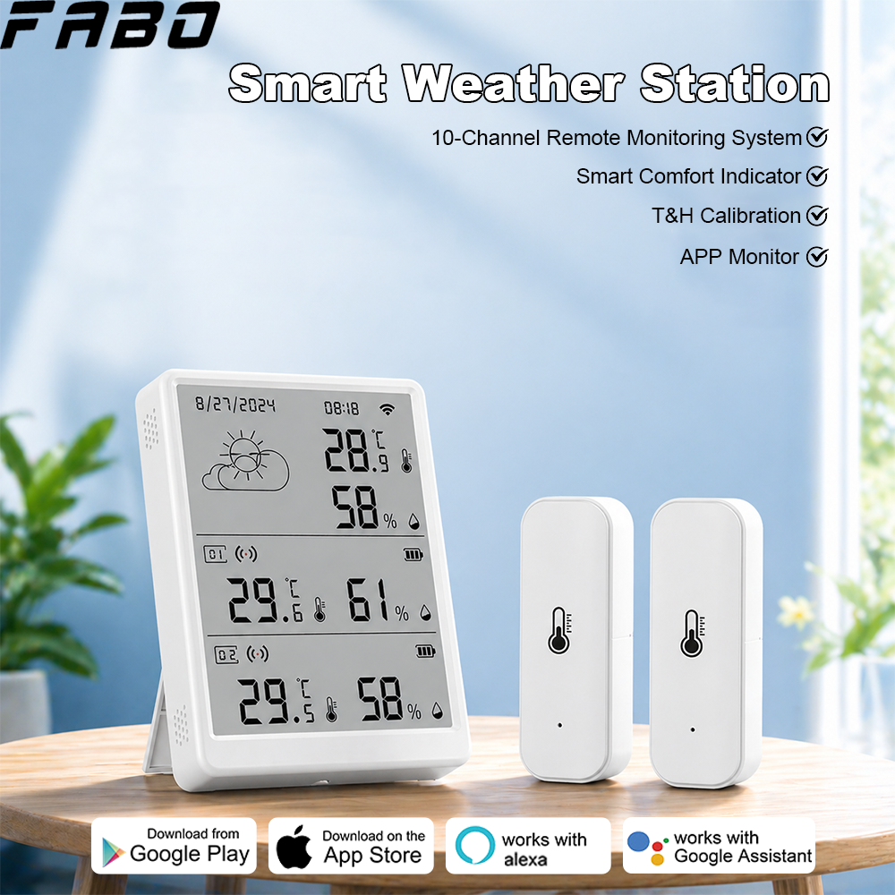 Tuya WIFI 気候環境検出器 室温湿度検出キット Wi-Fi ゲートウェイと 433mhz 温湿度計、アプリアラート付き