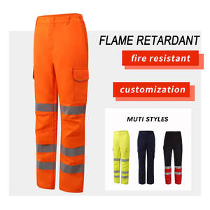 モデック社製 ハイビジビリティ・難燃・帯電防止・反射機能付き防護作業服 アーク防護用防火パンツ