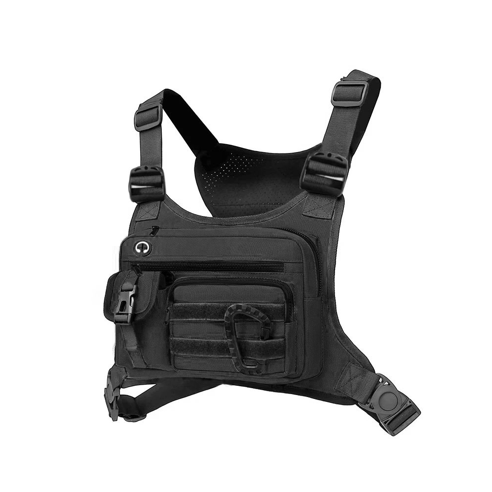 男性用戦術チェストバッグ EDC 盗難防止防水チェストパックスリングバッグサイクリングランニングアウトドアベストクロスボディバッグ