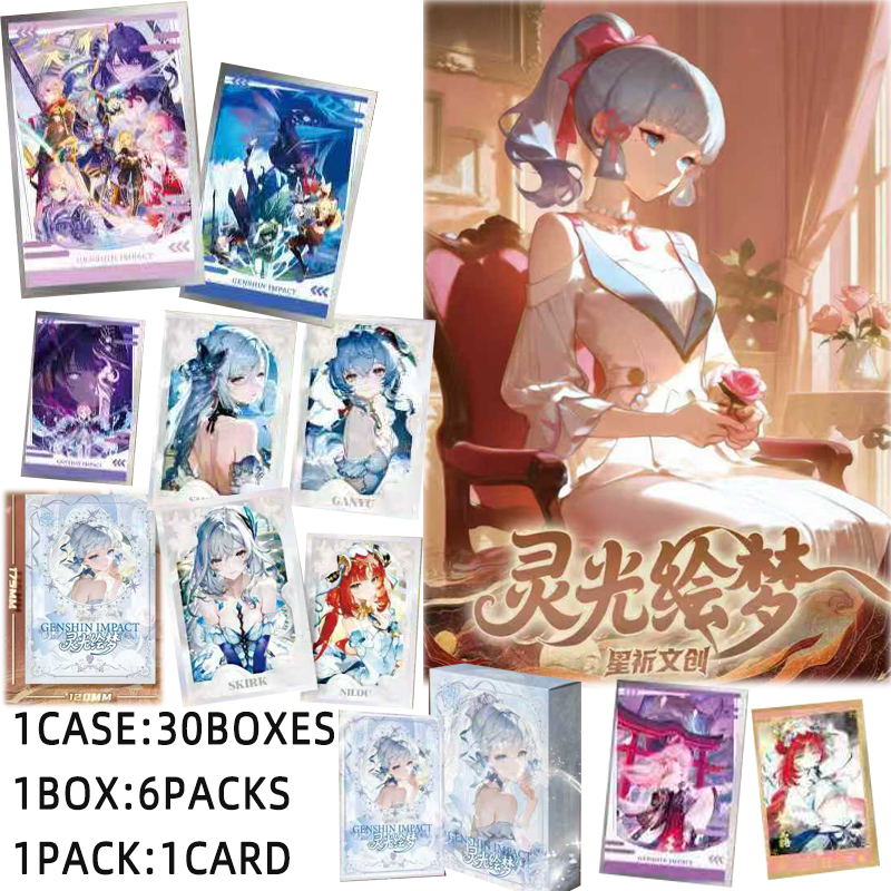 180 個/原神インパクトアートコレクターカード A6 サイズプレミアムアクリルシリーズ 10 テーマ隠しレアエディション高級ギフトボックスセット