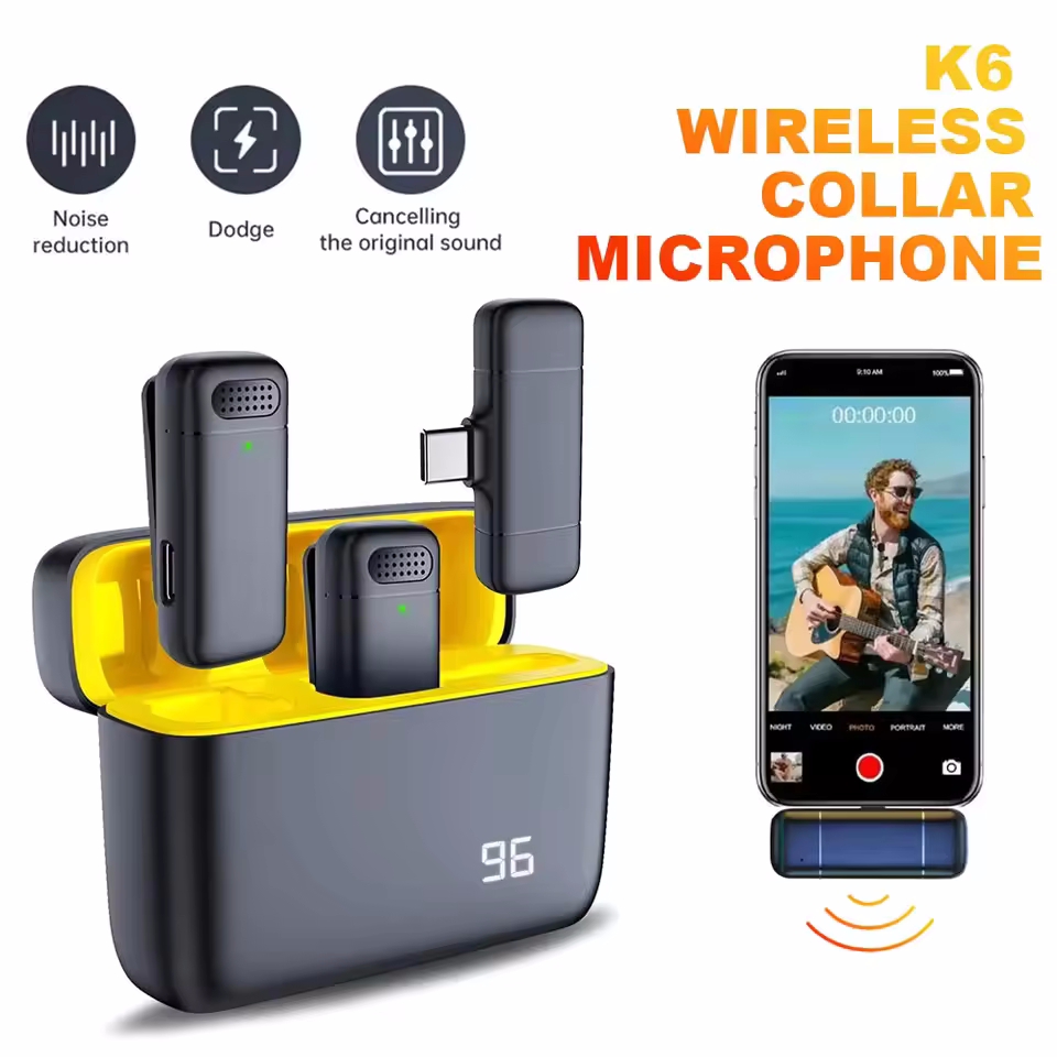 プロフェッショナルデュアルラベリアラペルワイヤレスマイクボタンホールマイクミニネクタイ iPhone Android 携帯電話モバイル PC マイクロオーディオ