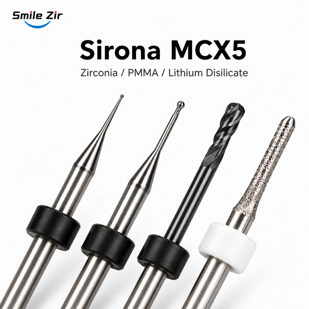 Sirona MCX5 フライスバー、二ケイ酸ジルコニアリチウム PMMA D3 研削ドリル 0.6/1.2/1.4/2.2 ミリメートル Sirona MCX5 切削工具用