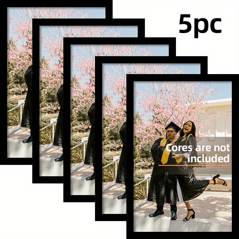 5 個セット A4 黒木製フォトフレーム壁用 21x30CM 両用ディスプレイ吊り下げ写真フレーム記念ギフト