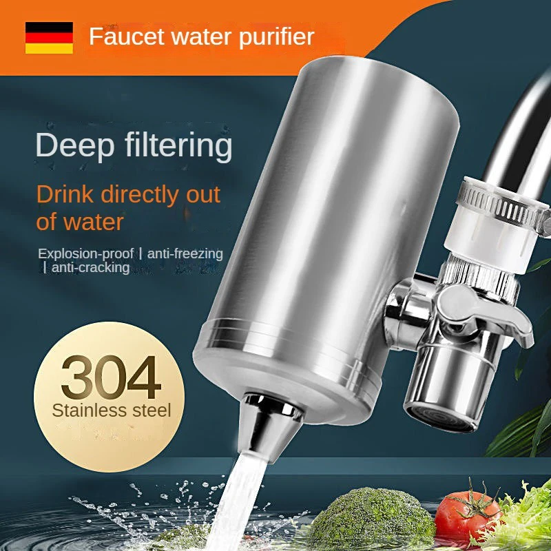 7 層 0.1 μm 飲料水蛇口浄水器エコタップフィルターステンレス鋼セラミック活性炭 KDF カートリッジ家庭のキッチン