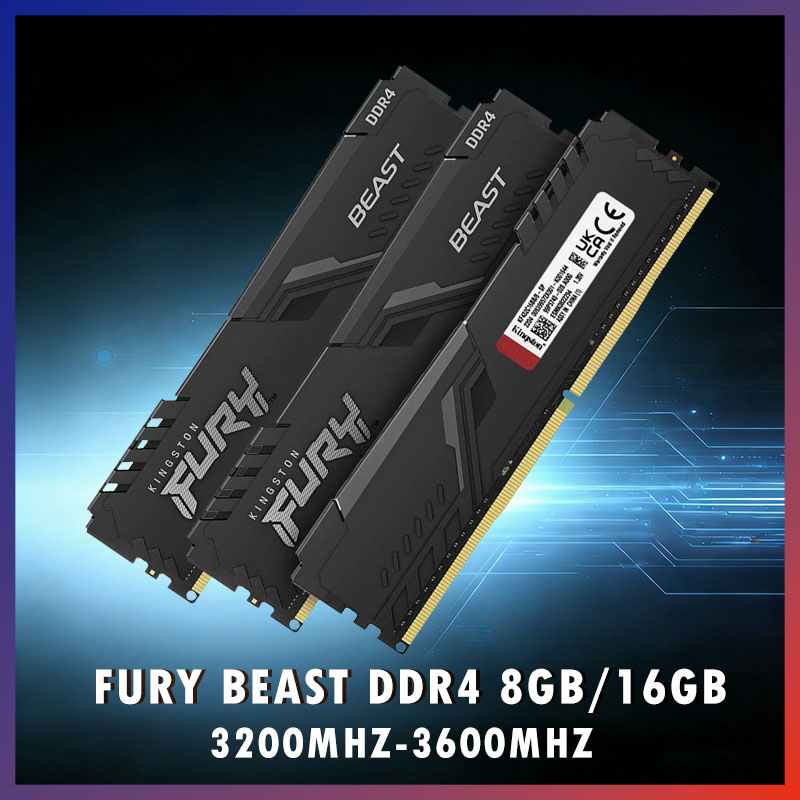 Kingston Fury Beast DDR4 8G 16G 3600 3200Mhz RAM PCメモリ 288ピン XMP2.0ヒートシンク デスクトップAMDまたはINTEL マザーボード用