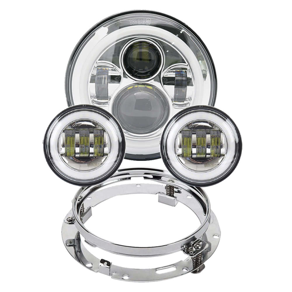 7 インチ/4.5 インチ LED Motorcycleヘッドライトハーレーダビッドソンエレクトラグライドソフテイルファットボーイツーリングオートバイフォグランプ