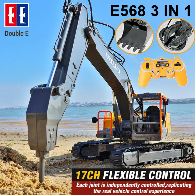 ダブル E E568 RC ショベル 17 チャンネル 1:16 3 で 1 RC エンジニアリングカーリモートコントロールクローラトラック合金ショベルクリスマスギフト