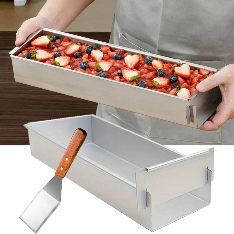 ティラミスケーキ型取り外し可能な長方形ノンスティックステンレス鋼 DIY ケーキムース型ティラミスベーキングプロフェッショナルツール