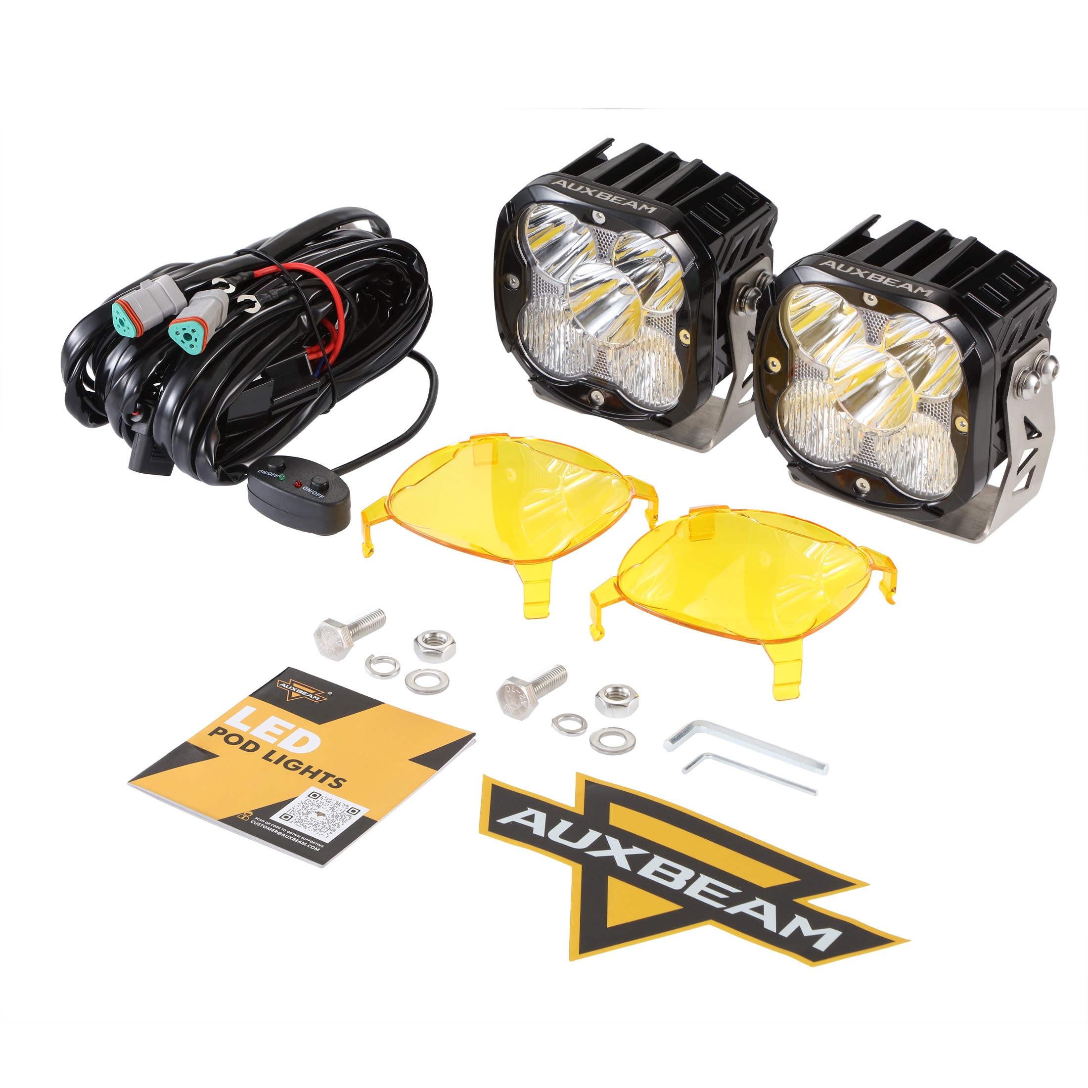 4.5 インチ ユニバーサル LED ポッド ライト コンボ / スポット / フラッド ビーム DRL フォグランプ アンバー付き DRL アンバー ライト カバー 作業灯