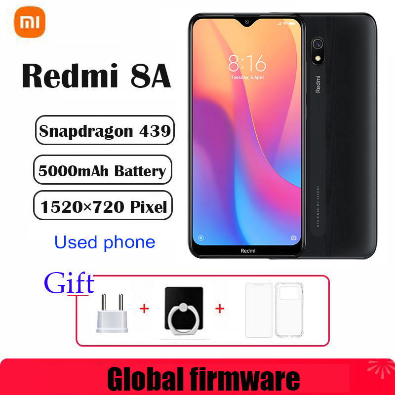 Xiaomi Redmi 8A スマートフォン 4G 64G グローバルファームウェア 5000mAh 6.22 インチ Snapdargon 439 12MP 18W 顔認識中古電話