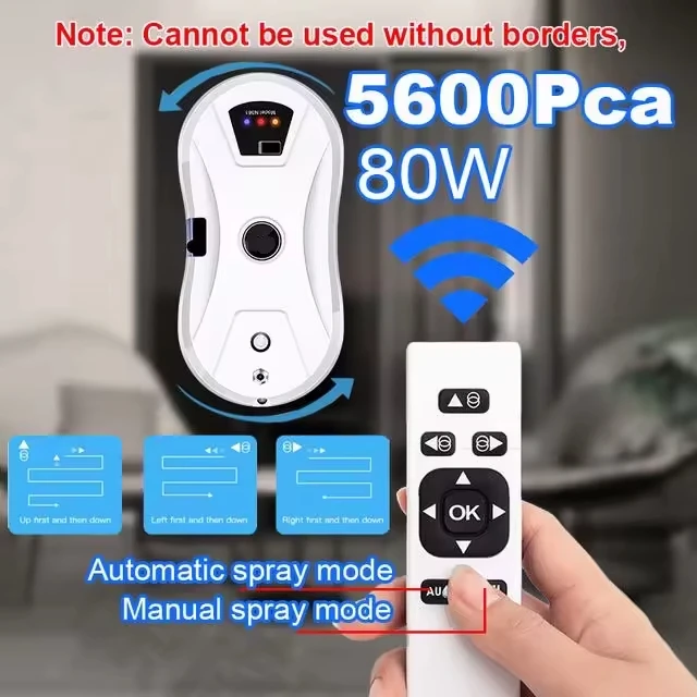 充電式コードレスワイヤレス窓掃除機自動スプレー付き壁ガラス窓掃除ロボット