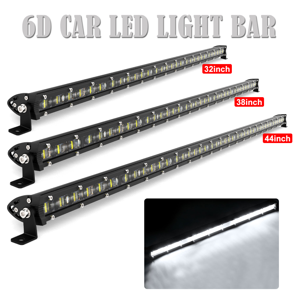 6D レンズ Led ライトバー 26 ''32''38 インチフラッドビームバーラ LED 4 × 4 ドライビングライト Niva lada オフロード ATV カーアクセサリー 12 V 24 V