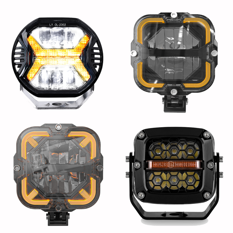 4 インチ/5.75 インチ Led ワークライトバーアンバー DRL ドライビングライトスポットライト 4 × 4 オフロードオートバイ車 ATV レースダートバイクピックアップ