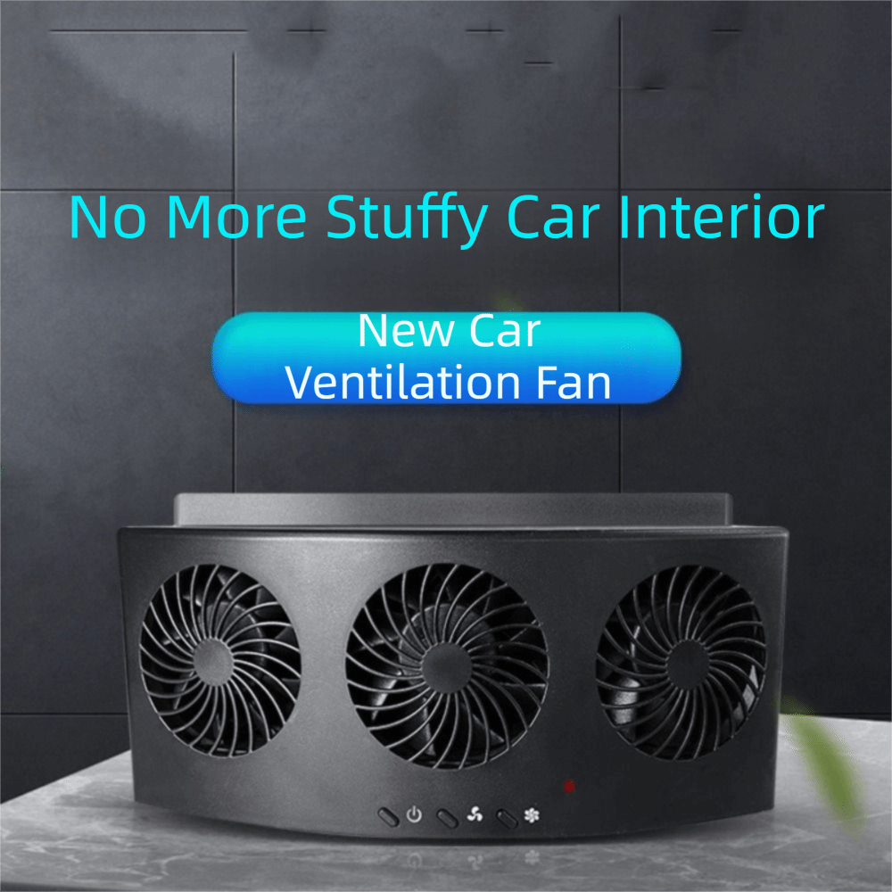 高風力発電車の排気ファン 2 ヘッド設計冷却機能換気ファン放熱 3 ヘッド設計ソーラーファン