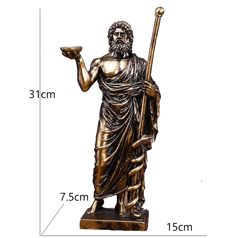 神ゼウス樹脂彫刻ギリシャ神話飾り樹脂アート工芸品デスクトップ装飾ホームアクセサリー