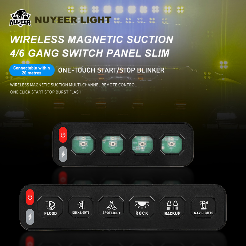 新しいワイヤレス 4/6 ギャングスイッチパネルスリム LED カーライト制御回路リレーシステムボックスオフロード車車 UTV ATV SUV