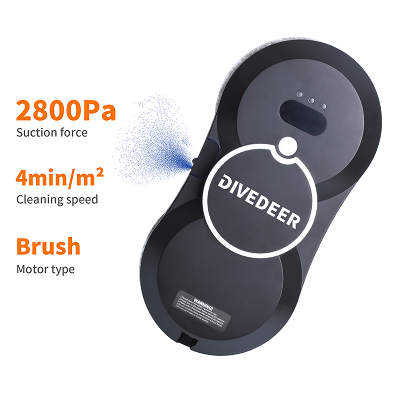 DIVEDEER 窓掃除ロボット ウォータースプレーインテリジェント掃除ロボット ブラシレスモーター ガラスウォッシャースプレー窓掃除ロボット