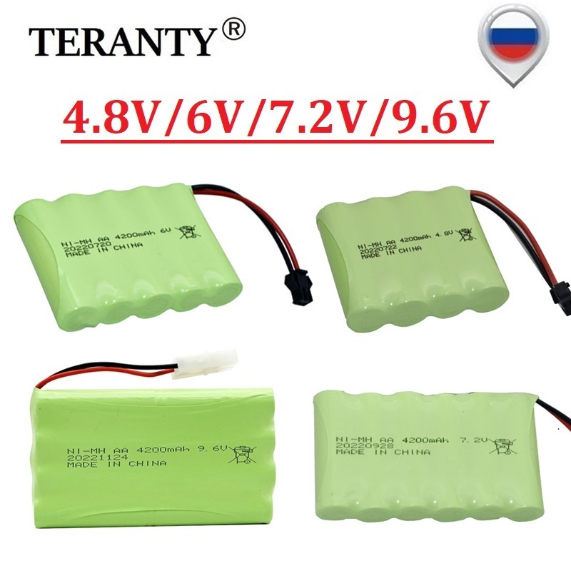 4.8v/6v/7.2v/9.6v 4200mAh 充電式バッテリーまたは 3000mAh ニッケル水素 AA バッテリーパック Rc おもちゃ車タンクロボット銃ボート 1 個