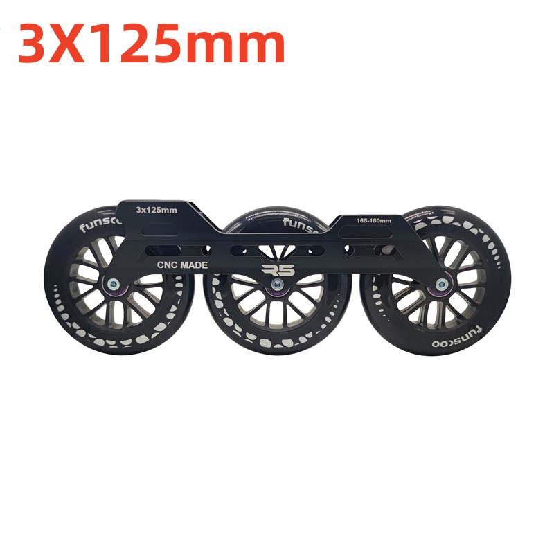 R5 3X125mm Skating Frame with 85A 125mm PU Wheel 90A LED Flash Inline Skates Wheels White Colorful Shine Light 3 125 Big Base