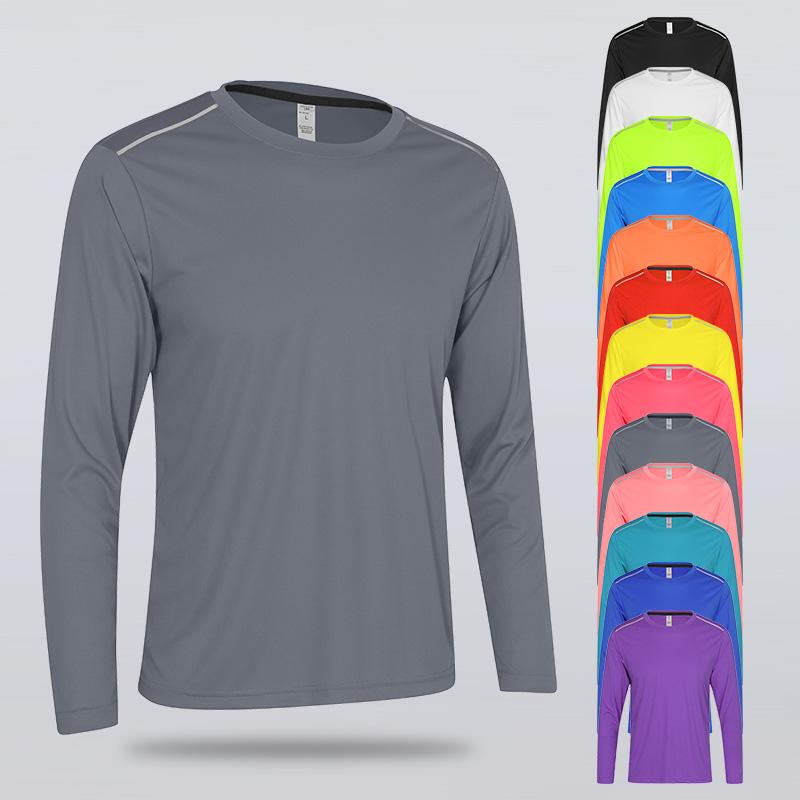 高品質スパンデックス男性女性子供ランニング長袖 Tシャツ速乾性ジムフィットネスシャツトレーニング運動服スポーツトップ