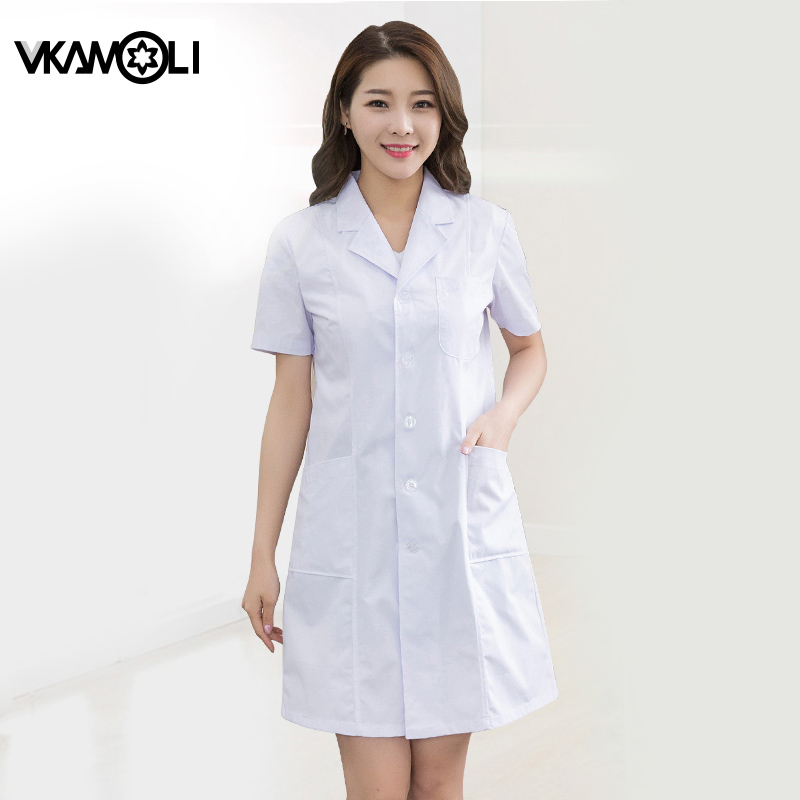 ショート/長袖女性の作業服男性制服白衣服ドクターコートナース制服白衣
