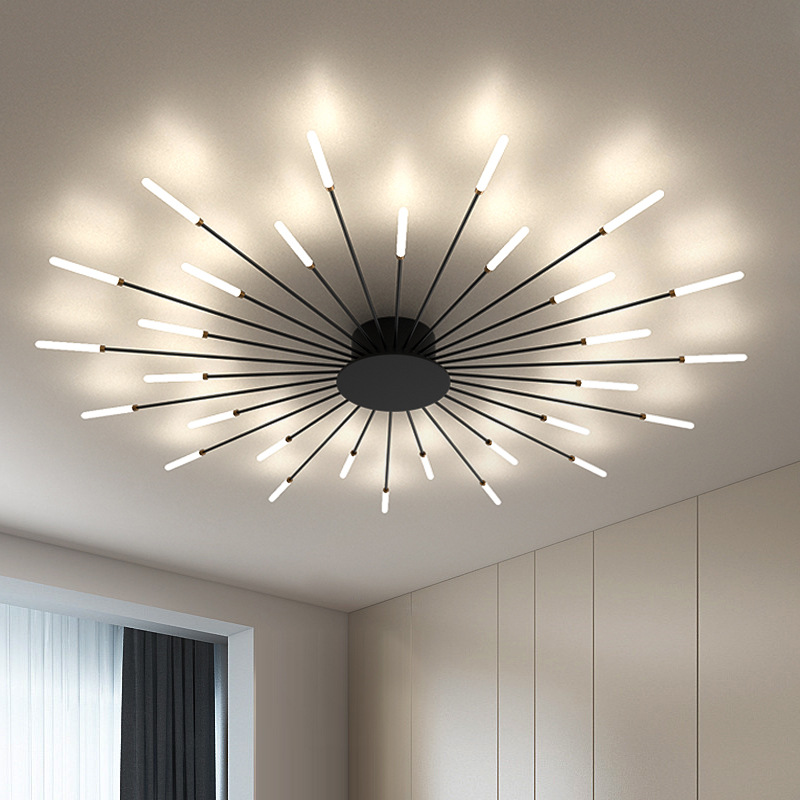 ミニマリスト LED シーリングランプ、エレガントな渦巻き花火デザイン、リビングルーム、ベッドルーム、ダイニングルーム用