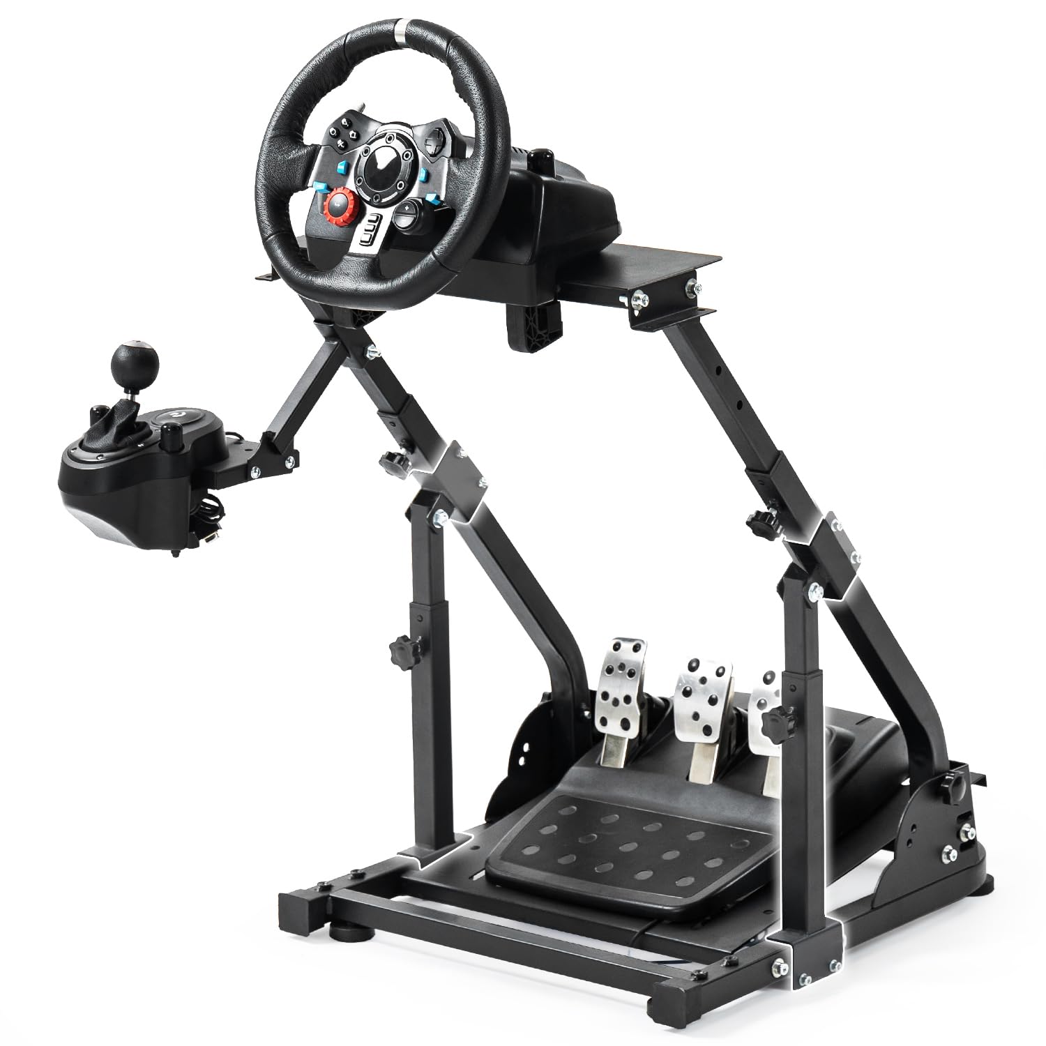 安定性を強化したレーシング ホイール スタンド Logitech、Thrustmaster、PC 用