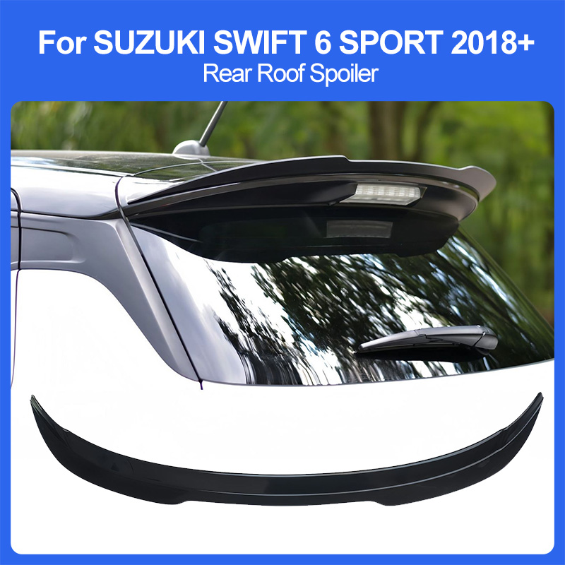 スズキスイフト 6 スポーツ 2018 リアルーフスポイラーウイングリップ ABS プラスチックグロスブラックハッチバック自動車修正アクセサリー