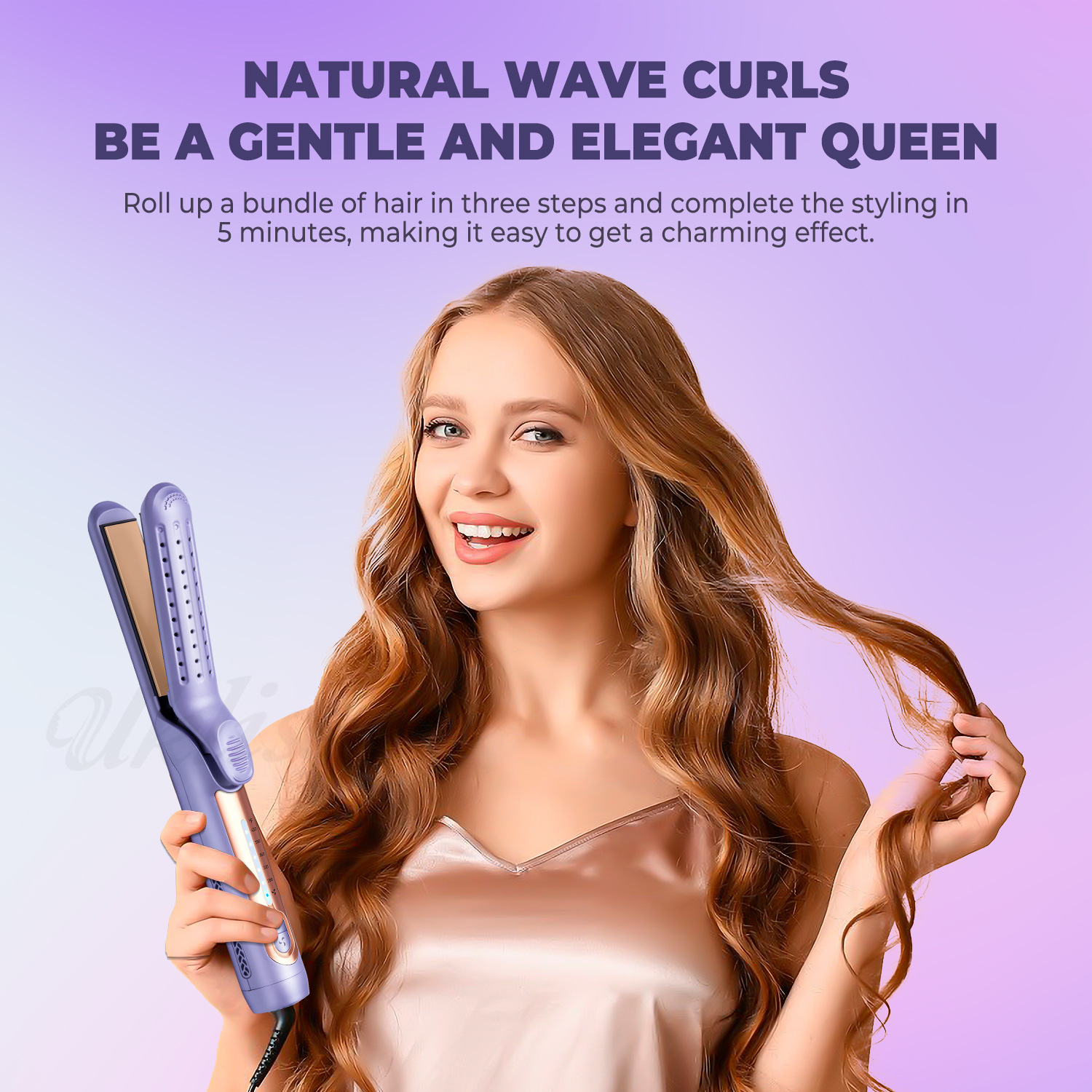 マイナスイオン 360° クールエアフロー 2-in-1 チタンヘアスタイラーストレートアイロンカーラー抗縮れヘアケアサロンヘアスタイリングツール