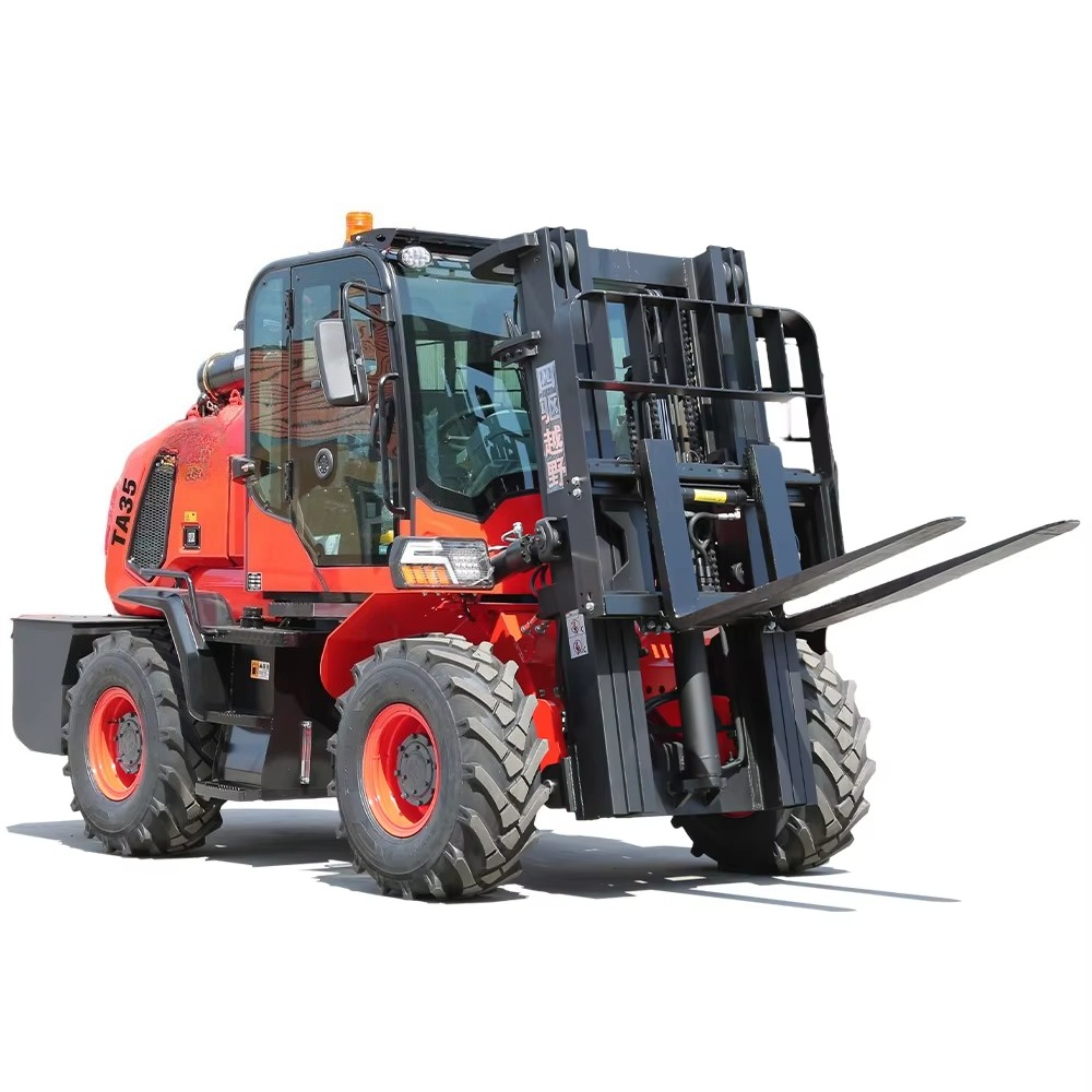 送料無料 4 × 4 全地形オフロードフォークリフト多機能 3.5 トン新しい中古不整地フォークリフトアタッチメント付き