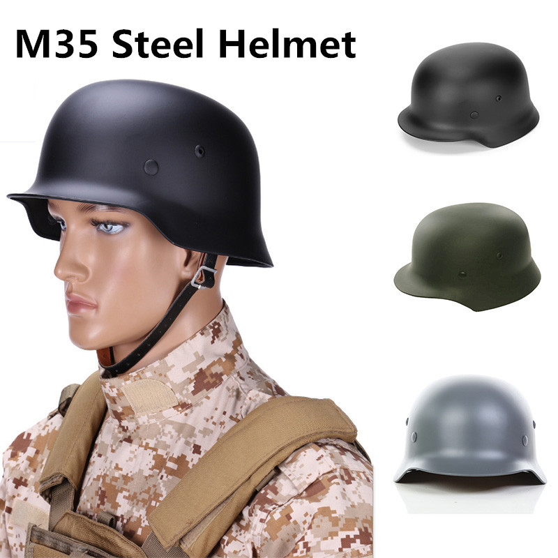 ドイツ M35 スチールヘルメットオートバイ M1935 記念スチールヘルメット屋外衝突保護安全ヘルメット WW2 第二次世界大戦ハード帽子