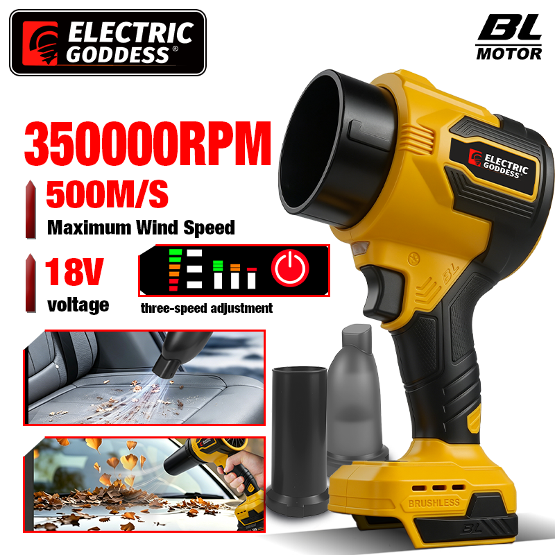3200 ワット電動ターボブロワー 3 ギアブラシレスコードレス電動送風機ハンドリーフブローツール Dewalt 20V バッテリーピン用